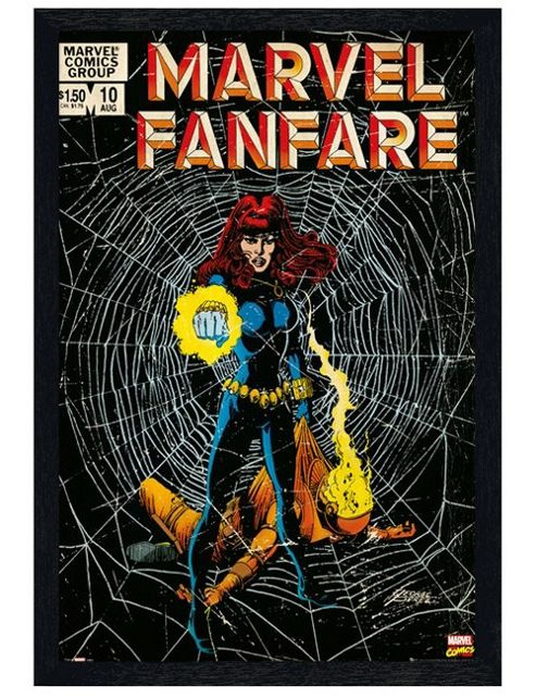 Image of Black Wooden Framed Marvel Comics Black Widow Poster