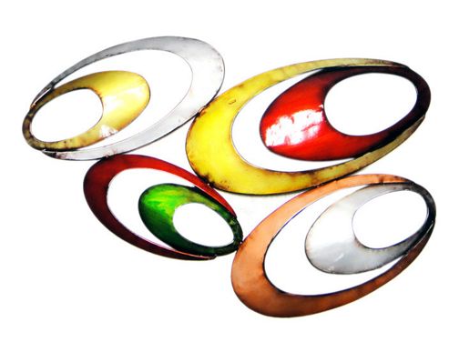 Image of Novus Imports Coloured Ovals Metal Wall Art
