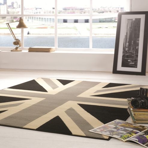 Image of Retro Funky Buckingham Grey/cream/black 80x150 Cm Rug
