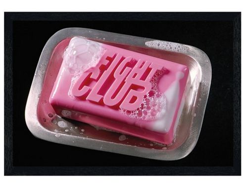 Image of Black Wooden Framed Fight Club Soap Bar Poster