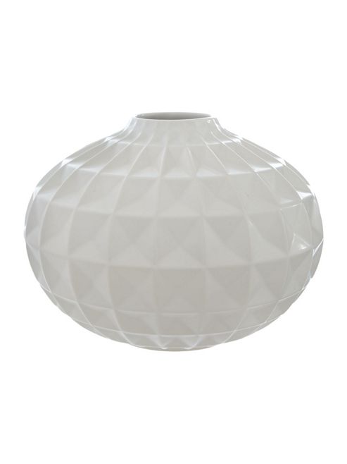 Image of Living By Christiane Lemieux Cream Ceramic Facet Bulb Vase