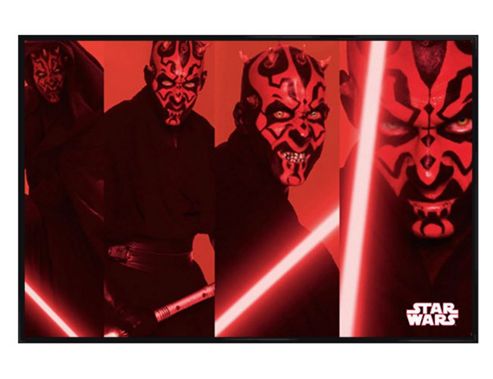 Image of Star Wars Gloss Black Framed Darth Maul Compilation Poster