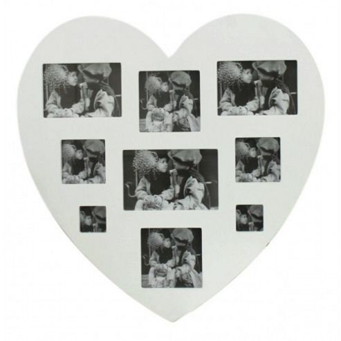 Image of Heart - Large Wall Mounted Collage Photo Frame - Silver