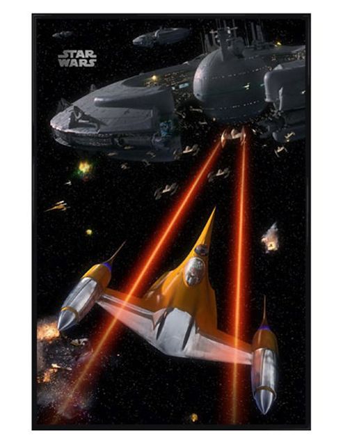 Image of Star Wars Gloss Black Framed Space Battle Poster