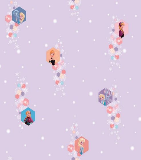 Image of Disney Frozen, Elsa And Anna Bedroom Wallpaper - Lilac