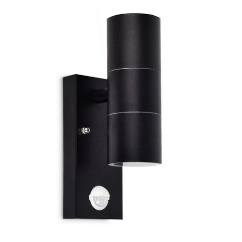 Buy Modern IP44 Outdoor Up & Down GU10 Wall Light in Matt Black with PIR Motion Sensor from our ...