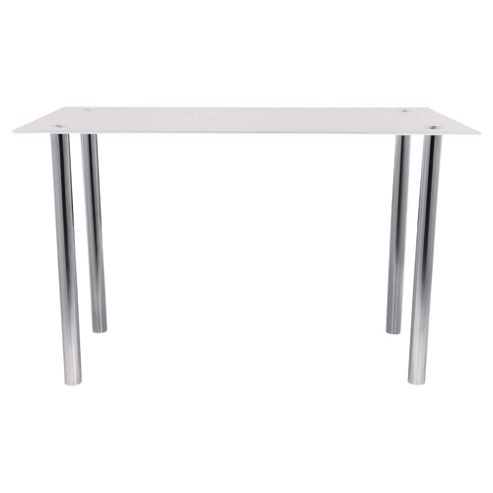 Image of Jupiter Metal & Glass Desk, White