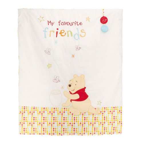 Image of Obaby Disney Winnie The Pooh Crib/moses Basket Fleece Blanket In White - White