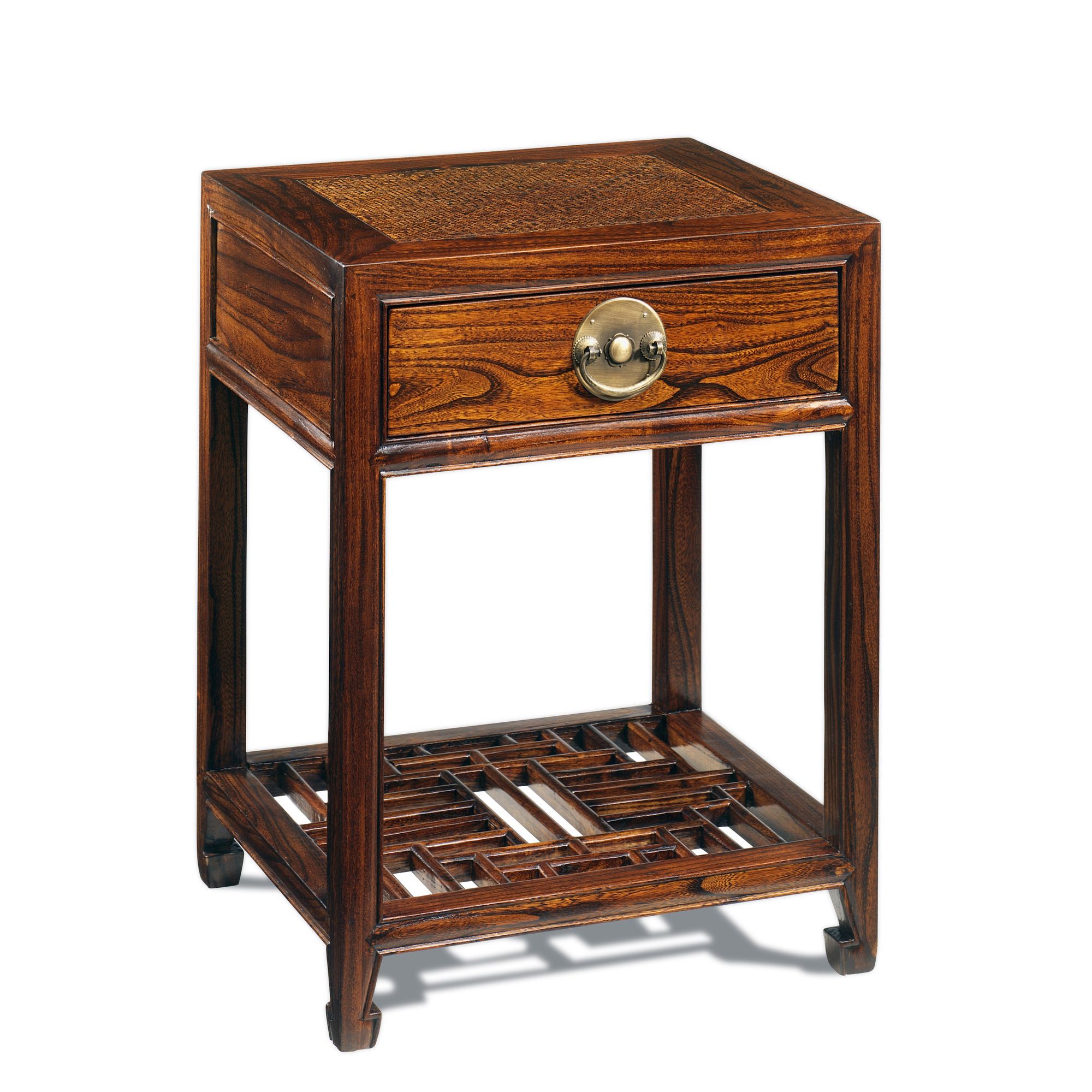 Shimu Chinese Classical Carved Side Table - Warm Elm at Tesco Direct