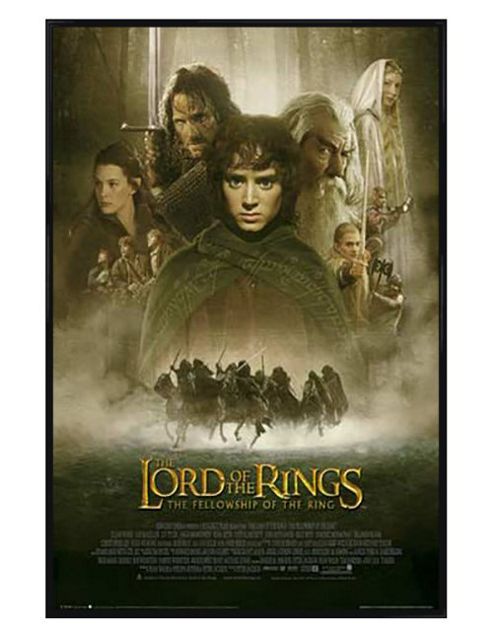 Image of Lord Of The Rings Gloss Black Framed The Fellowship Of The Ring Lotr Poster