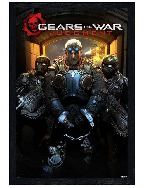 Image of Gears Of War Black Wooden Framed Judgment Gow Poster