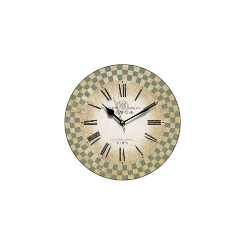 Image of Smith & Taylor French Check Sage Round Wall Clock