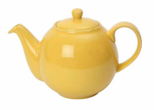 Image of London Pottery 4 Cup Globe Teapot, Lemon Yellow