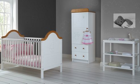 Image of Obaby B Is For Bear 3 Piece Furniture Set - White