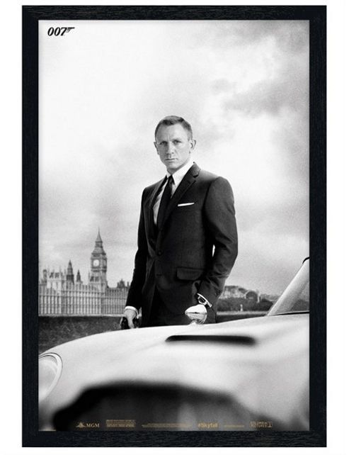 Image of Black Wooden Framed Smooth & Sophisticated Daniel Craig Is James Bond Poster