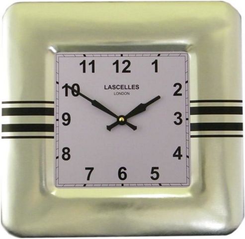 Image of Roger Lascelles Clocks Square Tin Retro Wall Clock