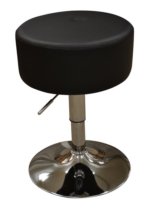 Image of Artic Black Faux Leather Swivel Bar Stool