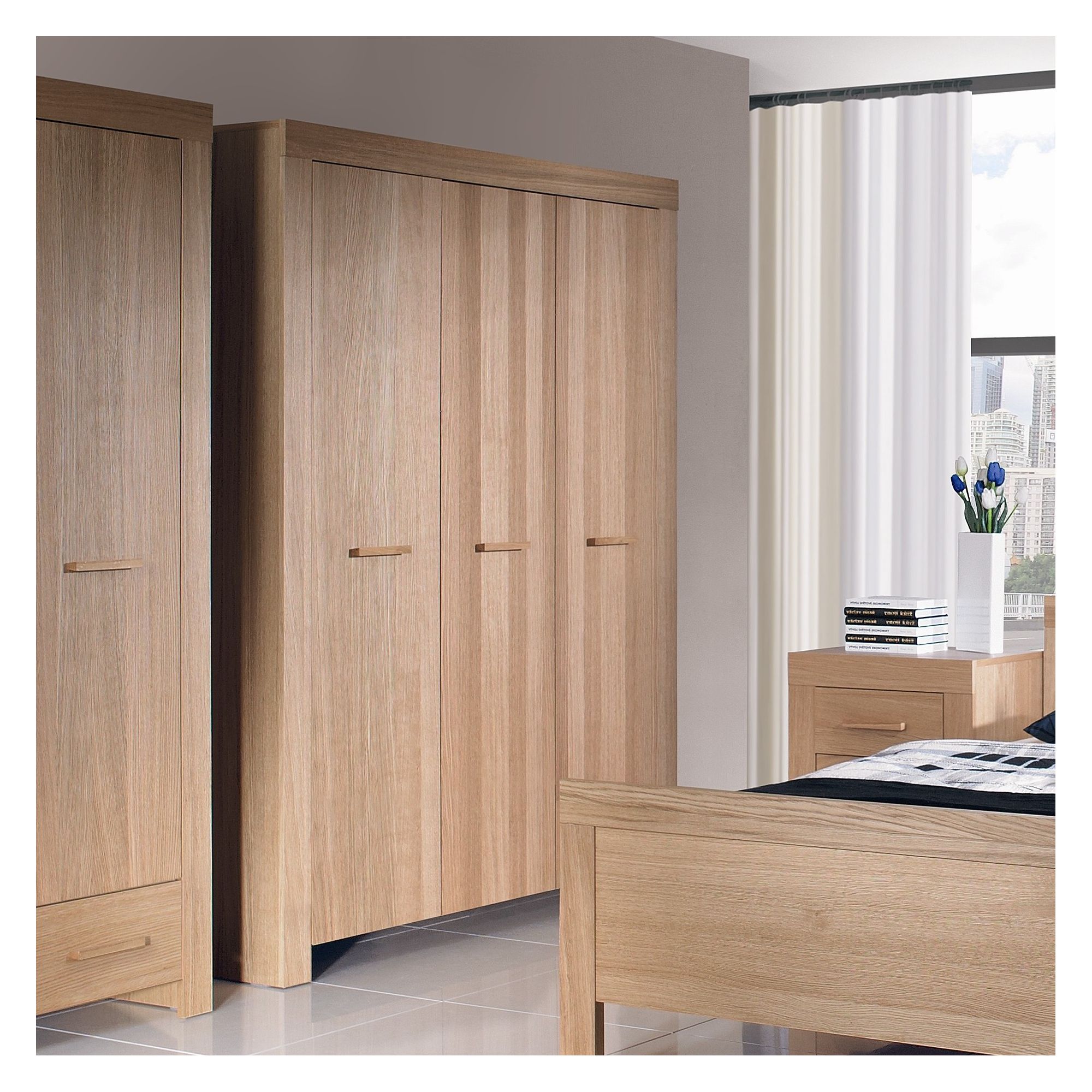 Urbane Designs Jive 3 Door Wardrobe in Oak at Tesco Direct