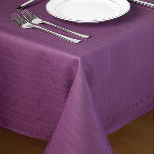 Image of Country Club Hem Stitch Tablecloth In Plum