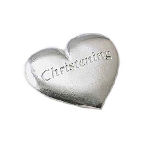 Image of Christening Pewter Heart Keepsake