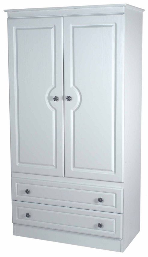 Image of Welcome Furniture Pembroke Wardrobe With 2 Drawers - 95.5 Cm - White