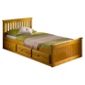 Amani Pine Mission Single Storage Bed Frame - Honey