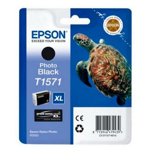 Image of Epson T1571 Ink Cartridge For Stylus Photo R3000 Printer - Photo Black