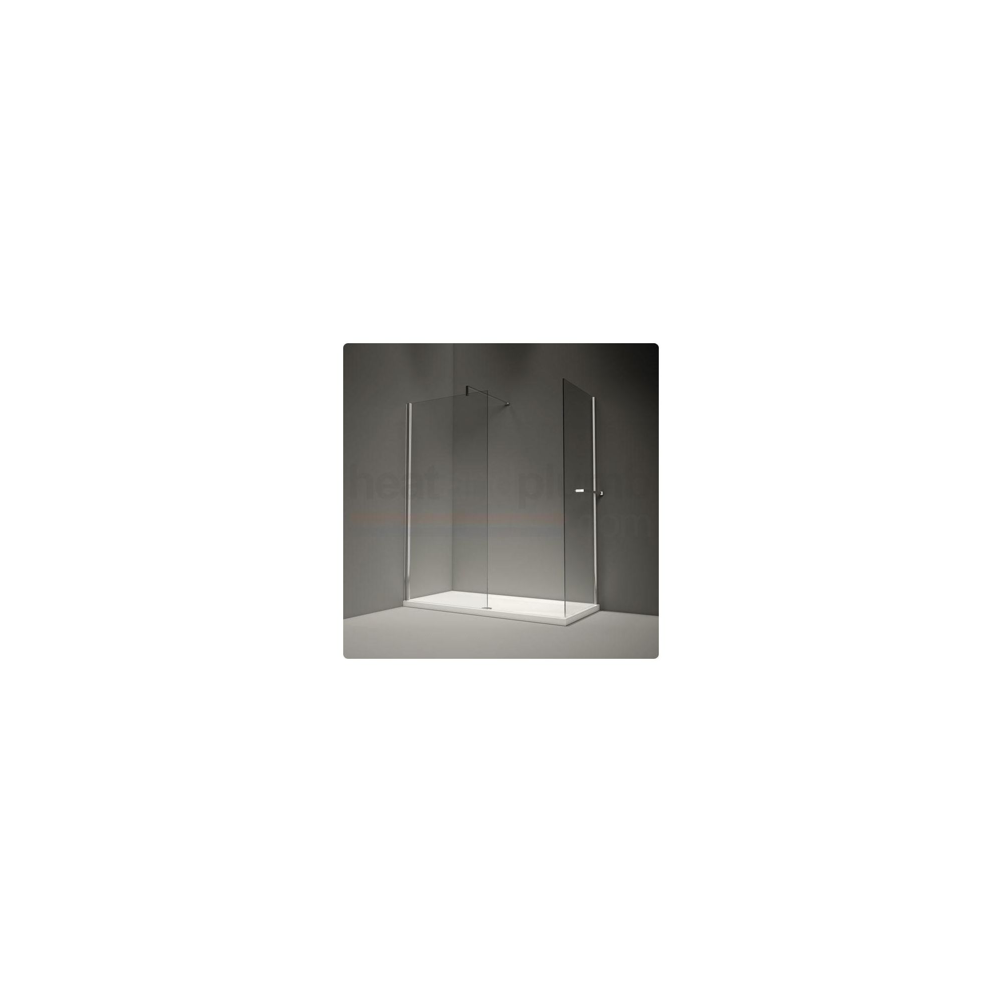 Merlyn Series 6 Straight Glass Walk-In Shower Enclosure, 1600mm x 800mm, Low Profile Tray, 8mm Glass at Tesco Direct