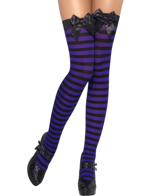 Image of Striped Thigh High Stockings