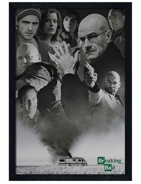 Image of Breaking Bad Black Wooden Framed Up In Smoke Poster