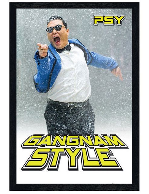 Image of Gangnam Style Black Wooden Framed Psy In The Snow Poster