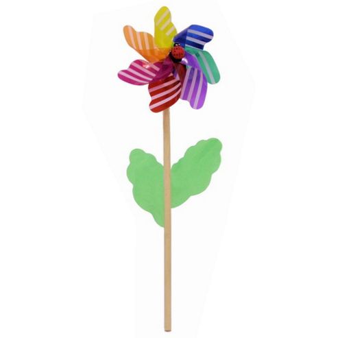 Image of Colourful 18" Stripy Windmill