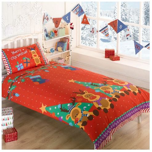 Image of Reindeer And Christmas Tree Single Duvet