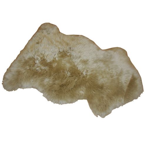 Image of Bowron Sheepskin Long Wool Gold Star Rug In Stone - 95cm H X 57cm W (one Piece)