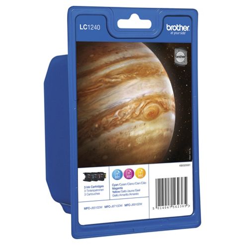 Image of Brother Lc1240rbwbp Blister Pack Containing Cyan, Yellow & Magenta Inkjet Cartridges