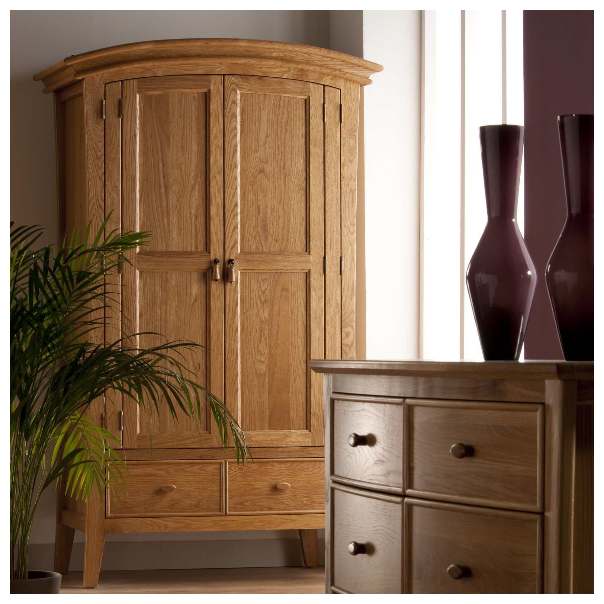 World Furniture Calgary Two Drawer Wardrobe in Oak at Tesco Direct