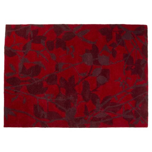 Image of Silhouette Leaf Rug 80x150 Red