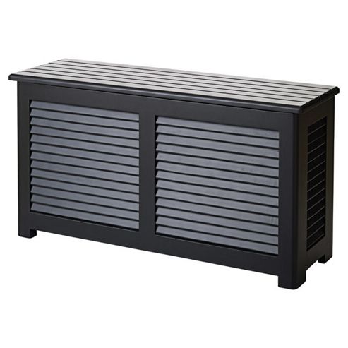 Image of Cinas A/s Home And Bath Wood Storage Bathroom Bench - Matt Black