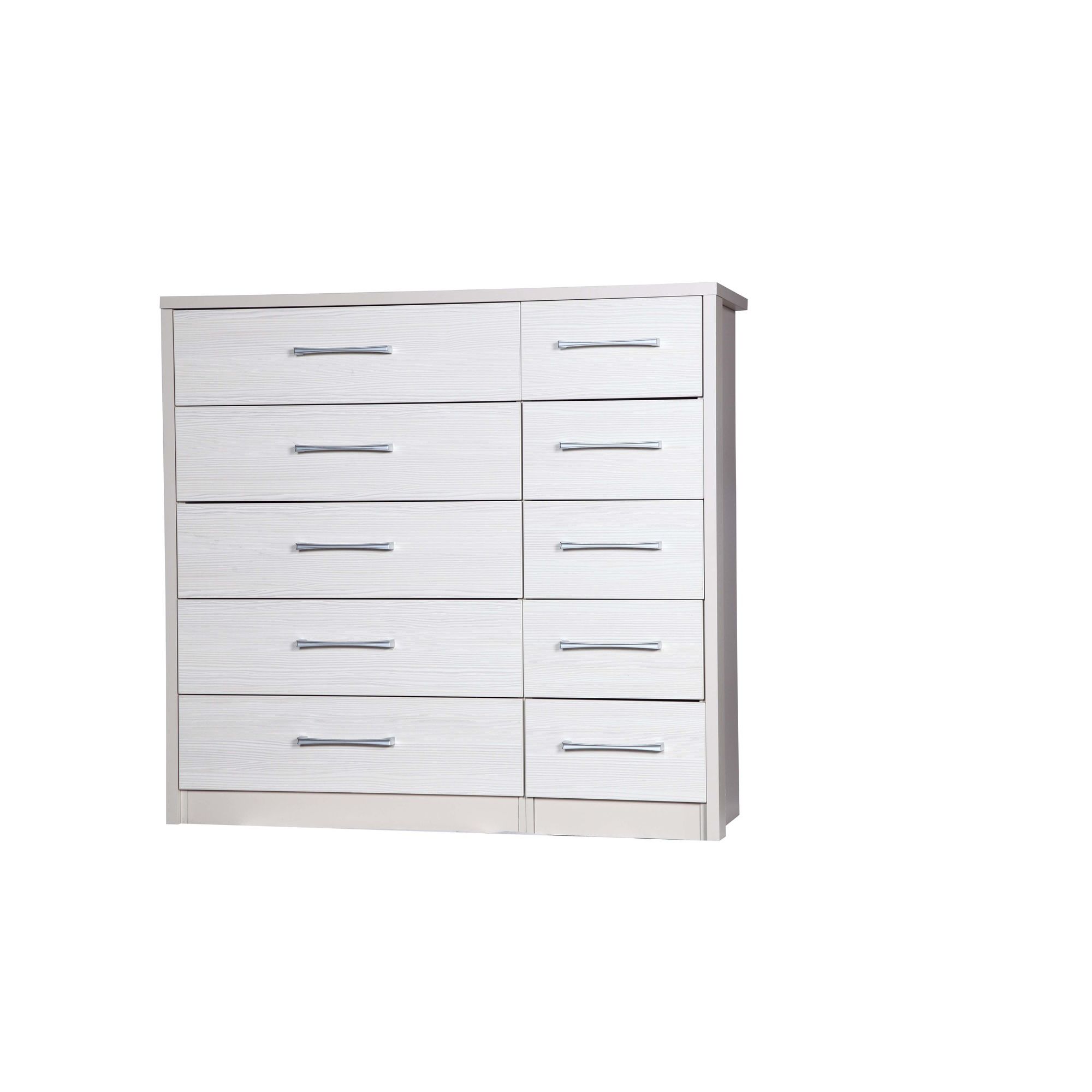 Alto Furniture Avola 10 Drawer Double Chest - Cream Carcass With White Avola at Tesco Direct