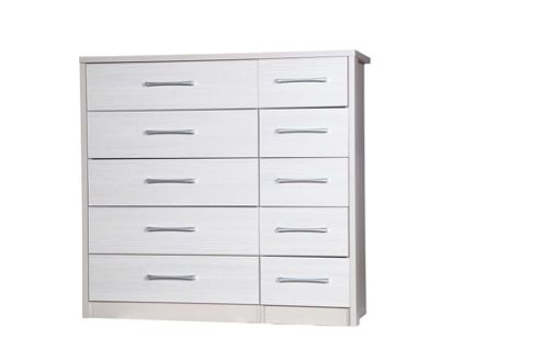 Image of Alto Furniture Avola 10 Drawer Double Chest - Cream Carcass With White Avola