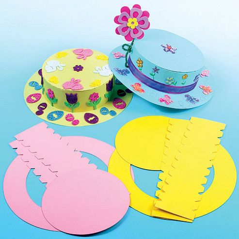 Image of Coloured Easter Bonnet Kits (pack Of 3)