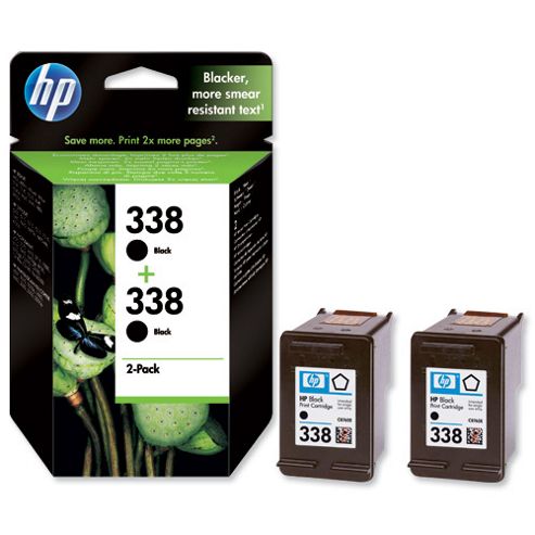 Image of Hp 338 2-pack Black Original Ink Cartridges