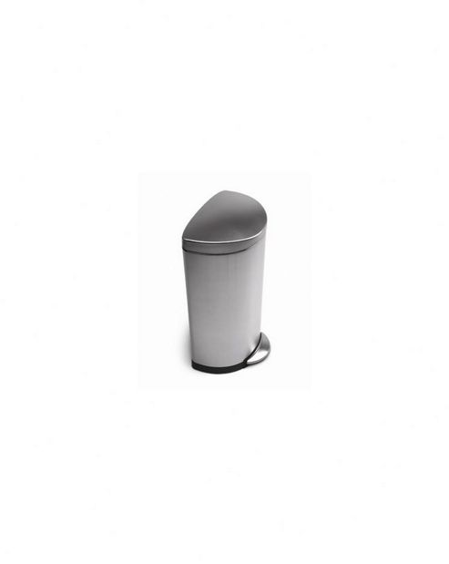 Image of Simplehuman 30 Litres Semi Round Pedal Bin In Brushed Stainless Steel