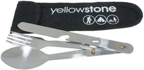 Image of Yellowstone 3 Piece Camping Stainless Steel Cutlery Set