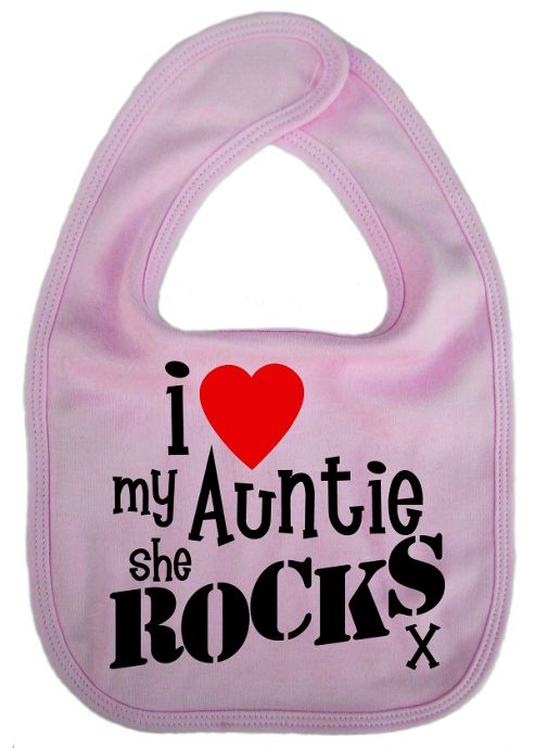 Image of Dirty Fingers I Love My Auntie She Rocks X Cute Bib Pink