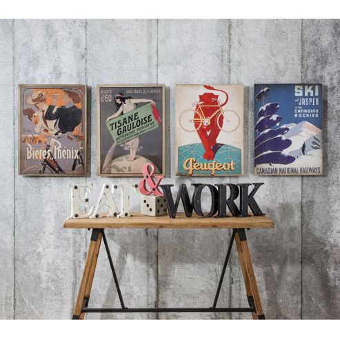 Image of Gallery 4 Piece Advertising Wall Plaque Set