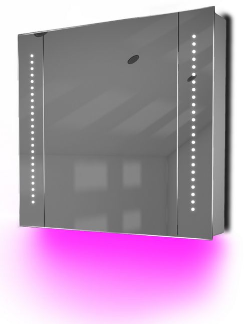 Image of Ambient Bathroom Mirror Cabinet With Sensor & Internal Shaver Socket K18p