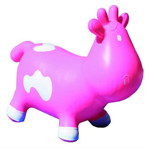 Image of Betsy Inflatable Cow Space Hopper - Pink & White
