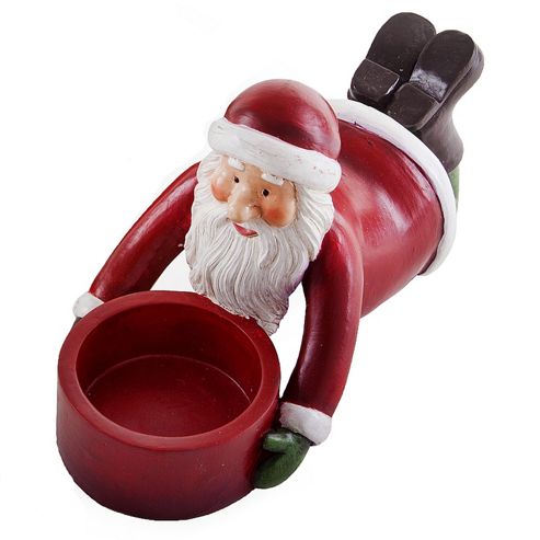 Image of Cheerful Laying Father Christmas Tealight Candle Holder