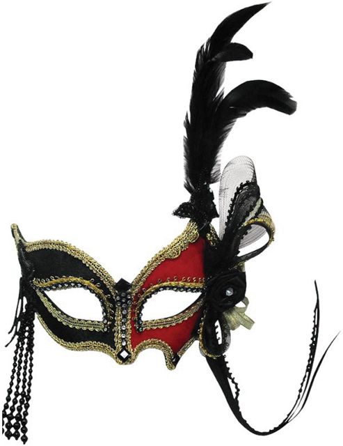 Image of Masked Ball Mask With Feathers